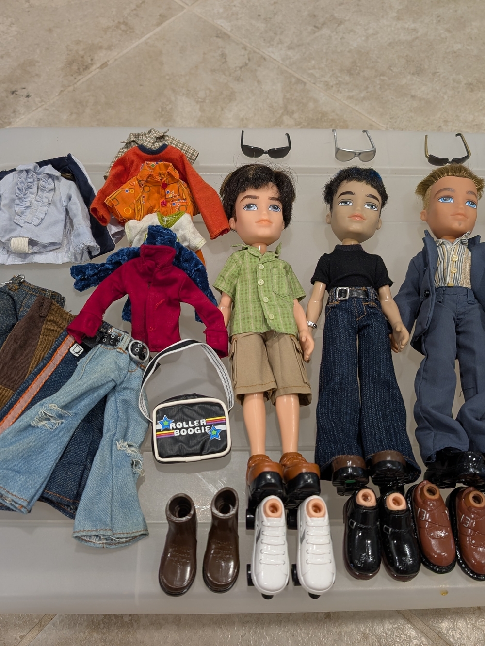 Bratz Boys Lot - 4 dolls and extra clothes, shoes, and accessories